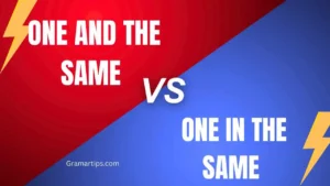 One and the Same vs One in the Same