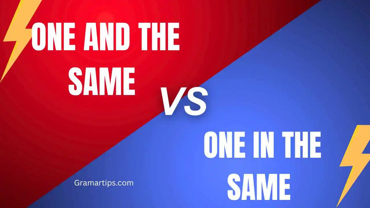 One and the Same vs One in the Same